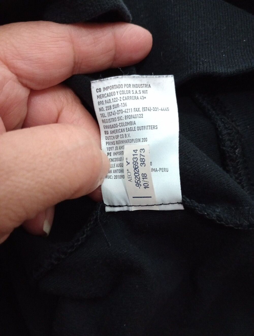 American Eagle MENS BLACK HOODIE LONG SLEEVE SWEATSHIRT SZ MEDIUM GRAPHIC SLEVE - Picture 12 of 12